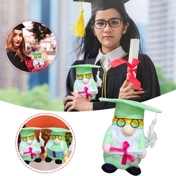Graduation Decorations Handmade Swedish Tomte Figurine Green Grad Party Table Decor