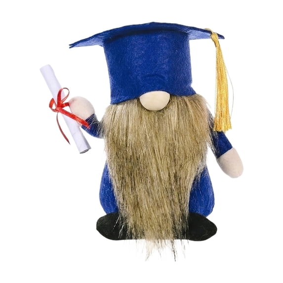Graduation Gnome Plushish Dwarf Figurines with Graduation Caps & Diplomas Class of 2026 Decor, Academic Gift for Seniors & Home Office Accents(B)