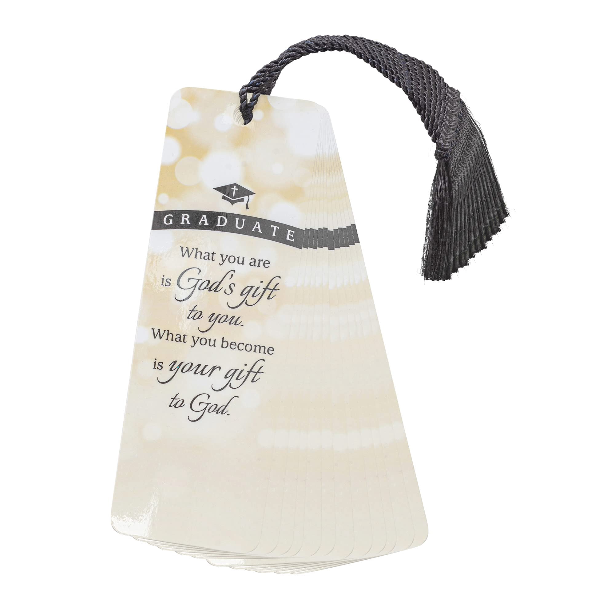 Graduation God's Gift Soft Cream 6 x 2 Paper Tassel Bookmarks Pack of 12