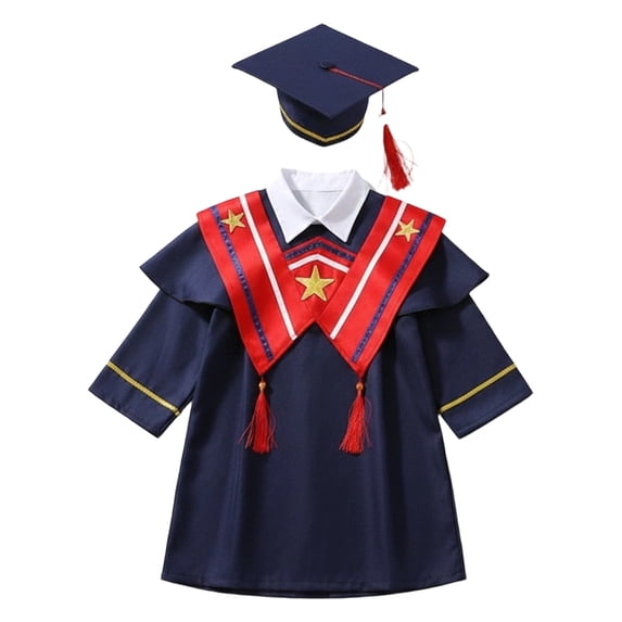 Graduation Gown And Cap Set For Kids Academic Celebration Outfit With Tassel