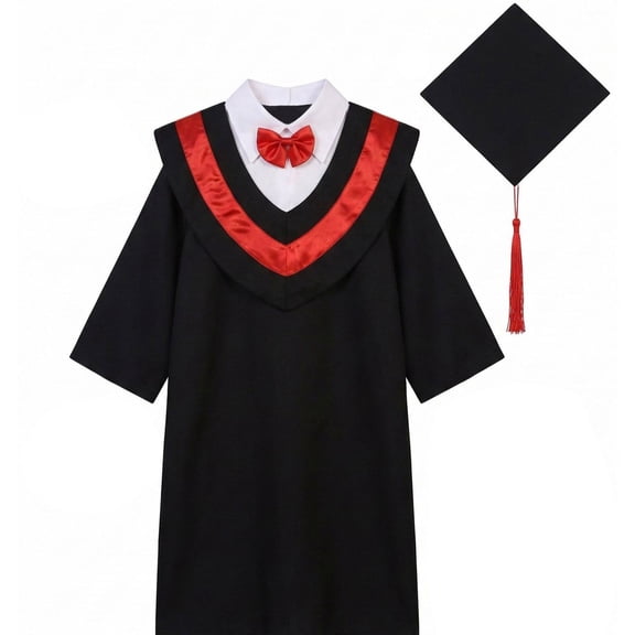 Graduation Gown and Cap Red Dress Leather 80s Gothic Clothing Women Gothic Dresses for Women Halloween Carmina Burana Graduation Gown For Kids Role Play Doctoral Robe Academic Dress