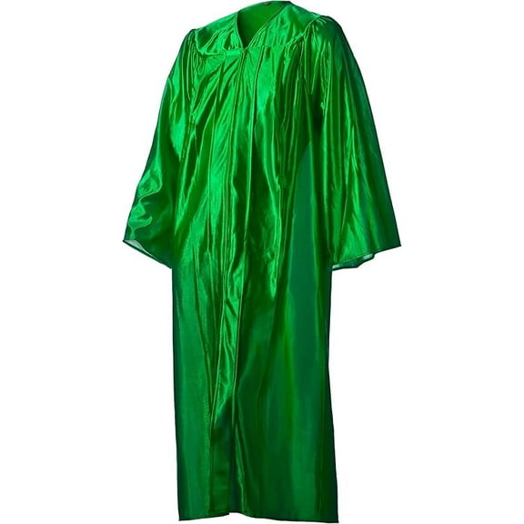 Honors Graduation Gown (Emerald Green, Shiny, Size 66) - Unisex - For Highschool and College Graduates