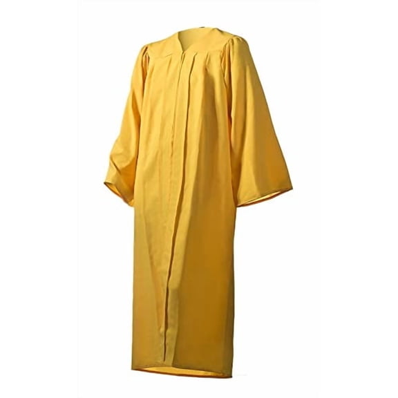 Academic Graduation Gown (Gold, Matte, Size 48) size in height (5'3" - 5'5") - Unisex - for Highschool and College Graduates