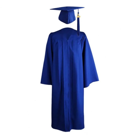 Graduation Gown Tassel Hat Zipper V Neck Loose Solid Color High School Bachelor Academic Dress Student Graduation Costume