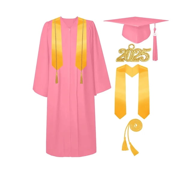 Graduation Gowns College Graduation Caps Uniform Set With Tassel Stole Seal  For Bachelor