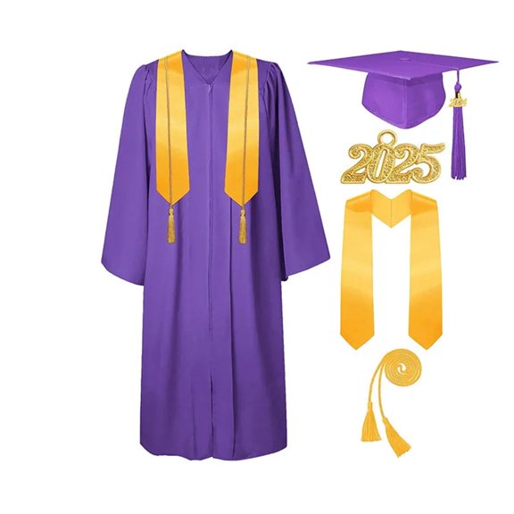 Graduation Gowns College Graduation Caps Uniform Set With Tassel Stole Seal  For Bachelor