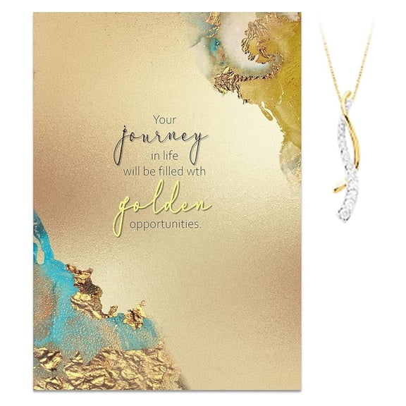- Graduation Greeting Card - Golden Opportunities Life - Choices Outcomes Mistakes Growth - Journey Necklace Gift - Daughter, Granddaughter Grad Women -
