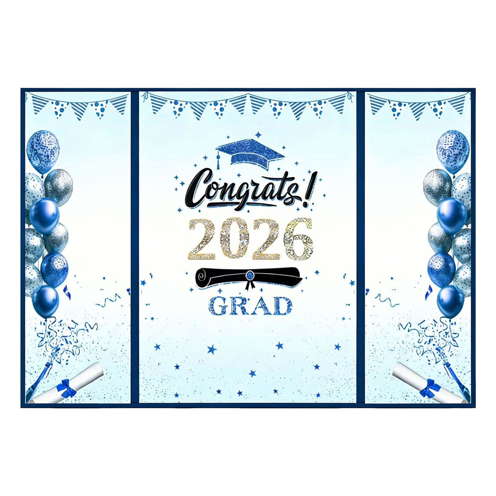 Graduation Guest Book 2026, Congrats Grad Blue Signature Book with Cap & Diploma Design, for Graduation Party Sign-in Retirement Farewell Gift Birthday Present