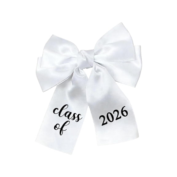 Graduation Hair Bow Satin Ribbon Decorative Bow with Class of 2026 Print for Students Ceremony Keepsake Gift
