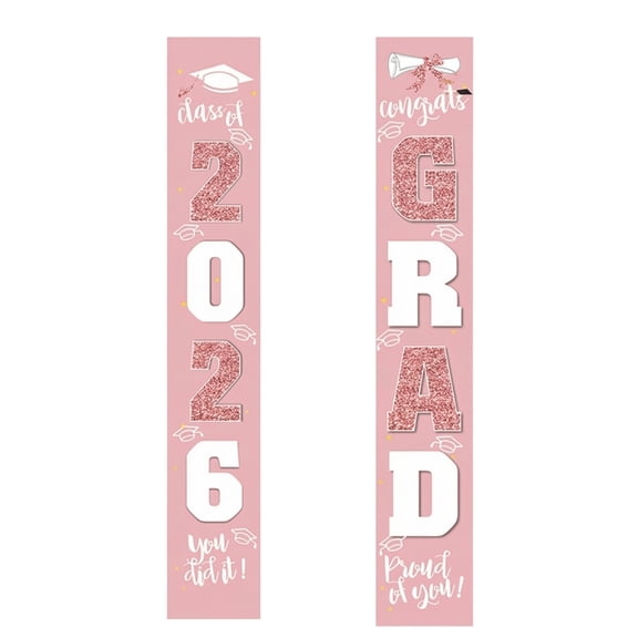 Graduation Hanging Decorations 2026 Grad Door Curtain Flag Ornaments Class Of 2026 Printed Entryway Decor for Indoor Outdoor Grad Celebration Layout