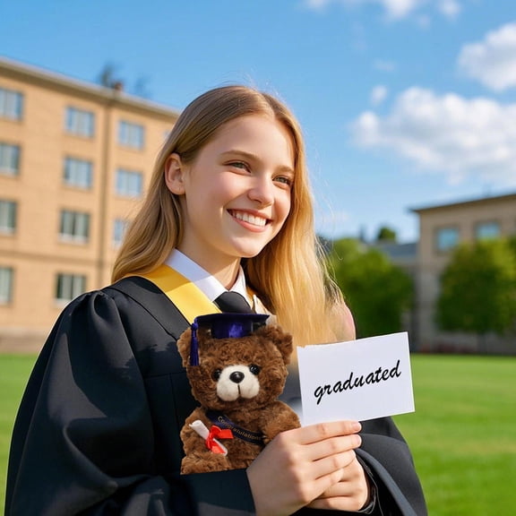 Graduation Hat Doll - Cotton Plush Graduation Souvenir Gift, Soft Stuffed Toy for Graduates, Decorative Collectible for Home & Ceremony, Perfect Graduation Photo Prop, 7.1 Inch Keepsake Doll