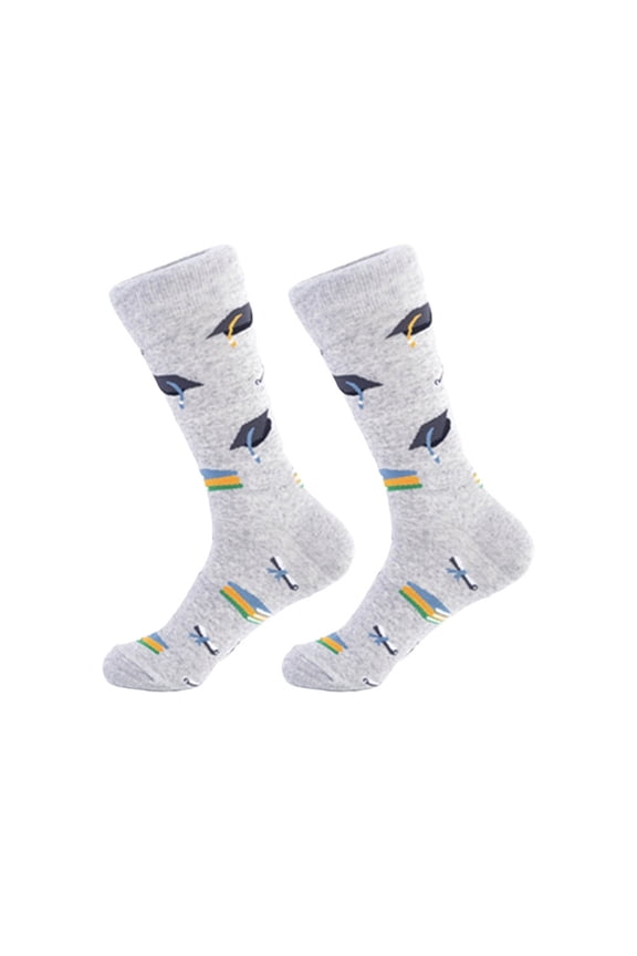 Graduation Cap Socks for Girls and Boys, 1 Pair Assorted Colors, Stylish Design, Comfortable Fit, 8.7x7.9x0.2in