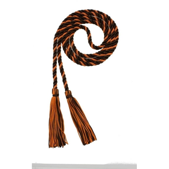 Graduation Honor Cord - BROWN / ORANGE - Every School Color Available - Made in USA - By Tassel Depot