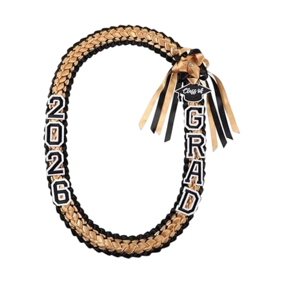 Graduation Honor Cord Braided Satin Ribbon Lei, 2026 Graduate, Single Piece For Graduation Ceremony