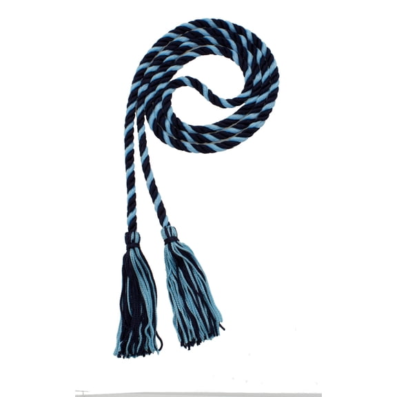 Graduation Honor Cord - NAVY / LT BLUE - Every School Color Available - Made in USA - By Tassel Depot