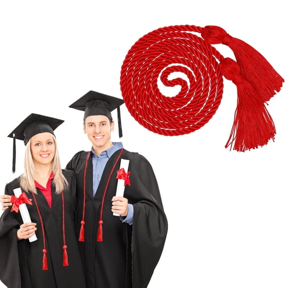 Graduation Honor Cord Verdsylv 68 Inch Graduation Honor Cord with Tassel - Academic Sash for High School, College, Bachelor & Doctoral Commencement Ceremony, Academic Sash, Red