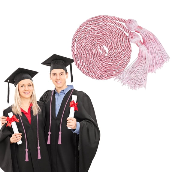 Graduation Honor Cords with Tassels - 68 Inch Braided Cords Bulk for College, University, Bachelor, Master, Doctoral Ceremony, Pink