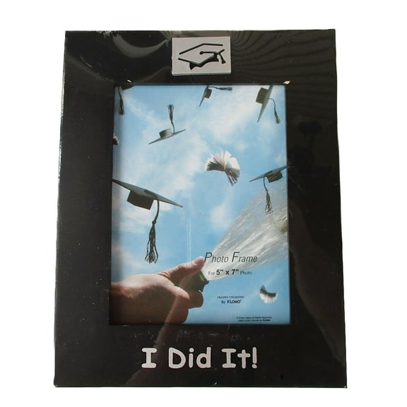 Graduation "I Did It!" Easel Stand Picture Photo Frame for 5 x 7 Inch Photos