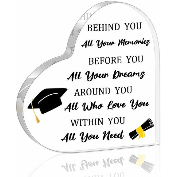 Graduation Inspirational Quote Sign Decor Desk Sign Behind You All Your Memories Block Sign Rustic Home Shelf Wall Decoration Grad Gift, Graduation Party Sign Inspirational Quotes Desk Decor