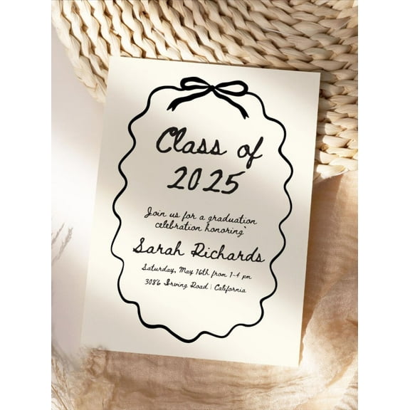 Graduation Invitation for Class of 2025  Celebrate Sarah Richards with Style  Beautifully Designed Invite with RSVP Details Included
