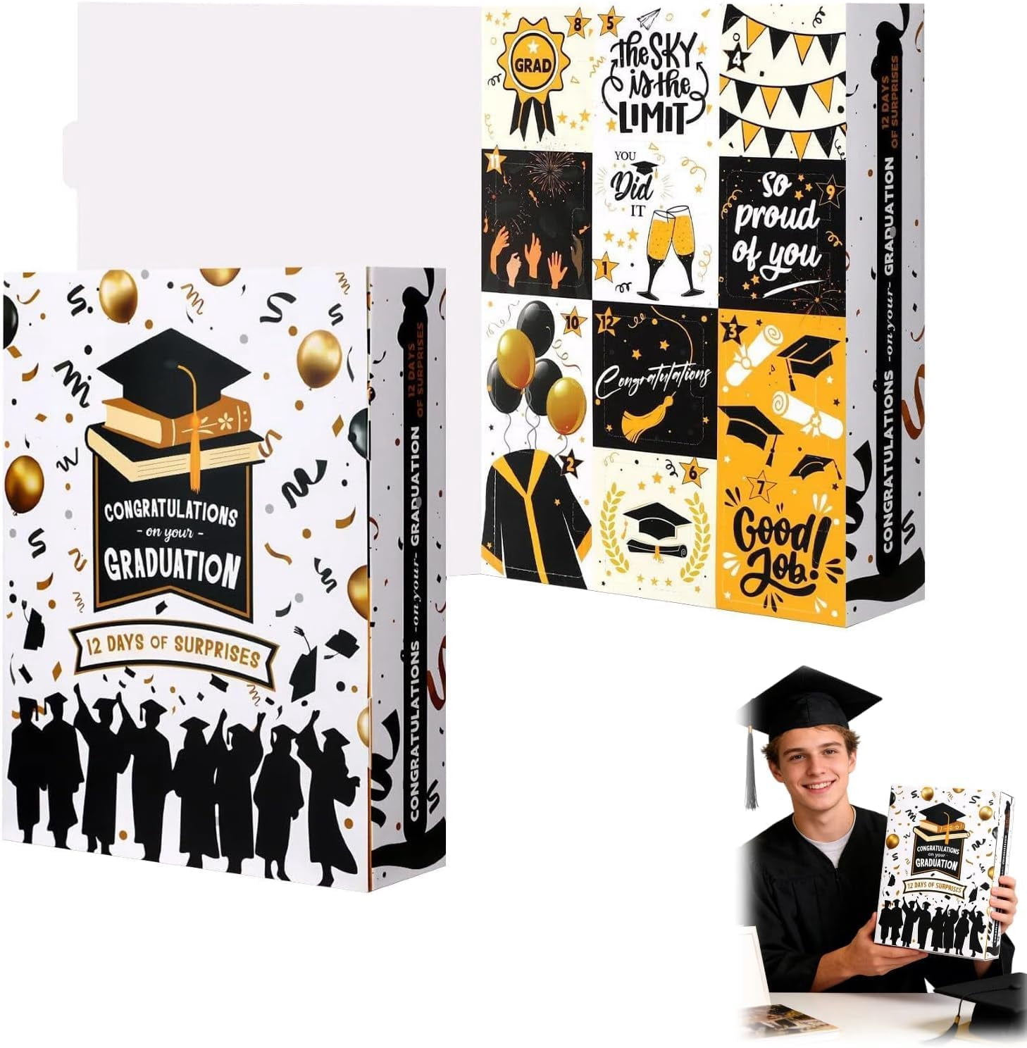 Graduation Containers Graduation Keepsake Box, Fillable DIY Storage Container for Diploma ...