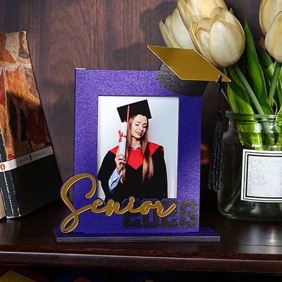 Graduation Keepsake Photo Frame,2026 Senior Graduation Wooden Tabletop Frame with Grad Cap and Tassel Design,Desk Decor for Graduation Party,Home Display,Perfect Graduation Gift