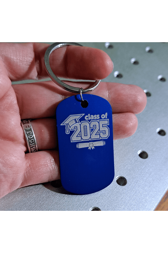 Graduation Keychain Class of 2025  Personalized Gift for Senior, Graduate Keepsake with Custom Message  Aluminum & Stainless Steel Charm, Blue/Red/Black