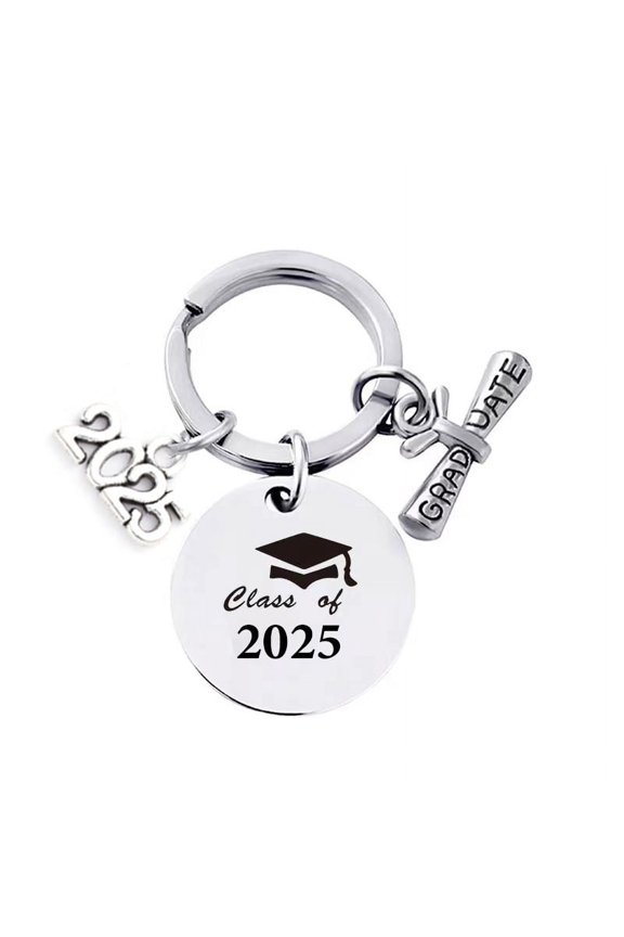 Graduation Keychain Unique Class of 2025 Key Chains Stainless Steel Keyring Funny Grad Student Gifts from Teacher