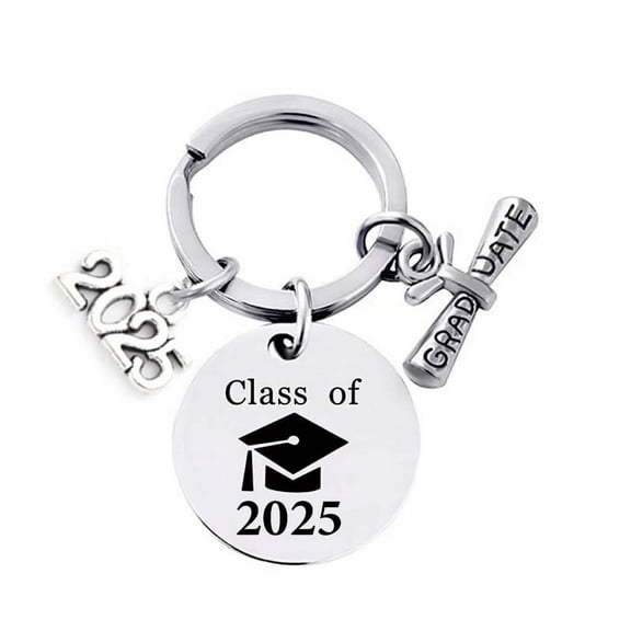 Graduation Keychain Unique Class of 2025 Key Chains Stainless Steel Keyring Funny Grad Student Gifts from Teacher