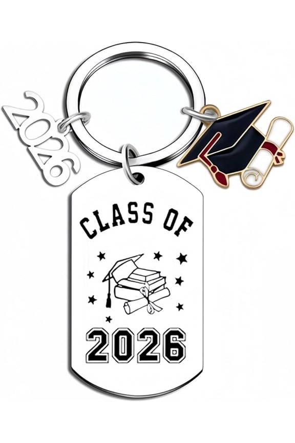 Graduation Keychain Unique Class of 2026 Key Chains Stainless Steel Keyring Funny Grad Student Gifts from Teacher