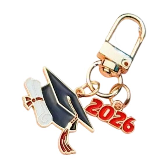 2026 Commemorative Keychain Cap Diploma Ornament Stylish Alloy Jewelry Graduation Present For Scholars