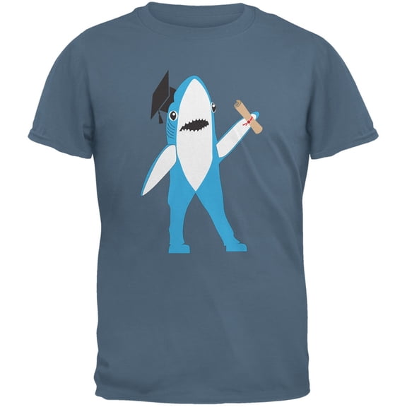 Graduation - Left Shark Proud Graduate Indigo Blue Adult T-Shirt - 2X-Large
