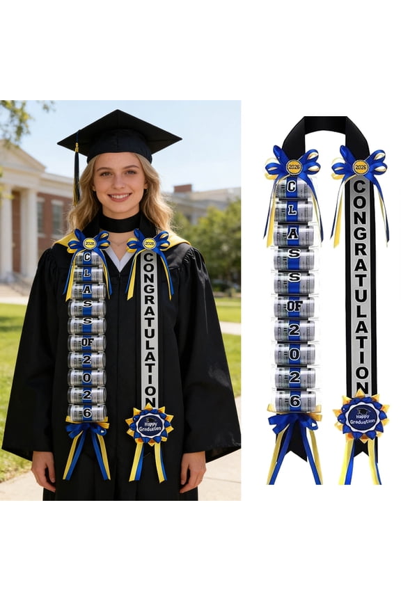 Graduation Lei Class of 2026,graduation Ribbon Money Lei Personalized DIY Braided Necklace with Tassel for Congrat Grad Party Gift Accessories Women Men
