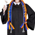 thumbnail image 1 of Graduation Leis 2024 Navy Blue and Orange, 2024 Graduation Party Handmade Graduation Leis Congrats Grad Ribbon Lei Graduation Honor Cord Gray for High School College Graduation Gift Party, 1 of 6