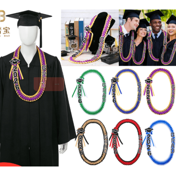 Graduation Leis Braided Ribbon Lei Necklace Class of 2026 Grad Gifts for Graduation Party Accessories Perfect Graduation Gift Idea