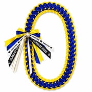 Graduation Leis Class of 2026 Grad Ribbon Lei Graduation Gift Braided Necklace for Men and Women Party Accessories Design 1 Blue Gold
