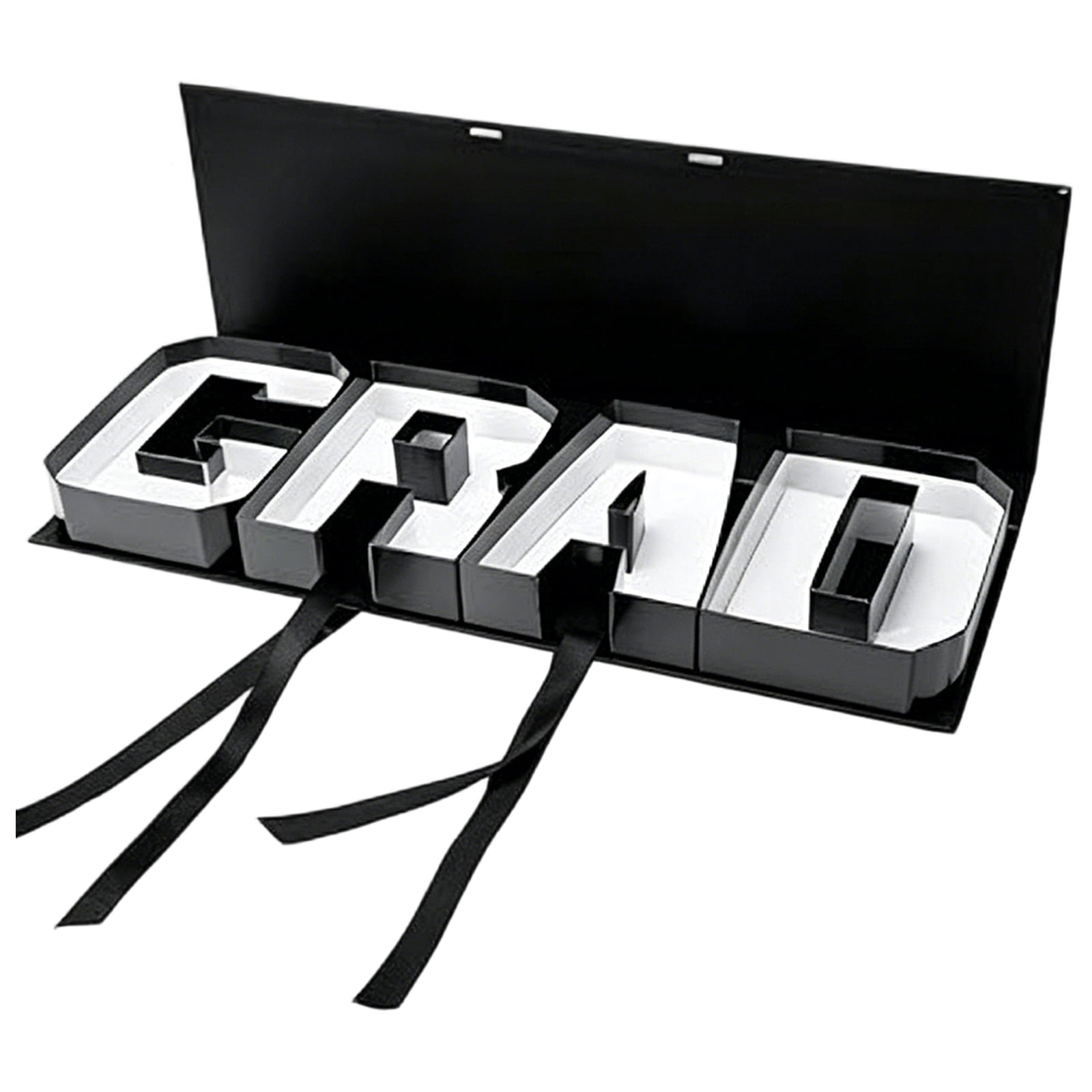 Graduation Letter Shape Gift Box - Alphabet Favor Box for Filling with Candy or Small Grad Presents