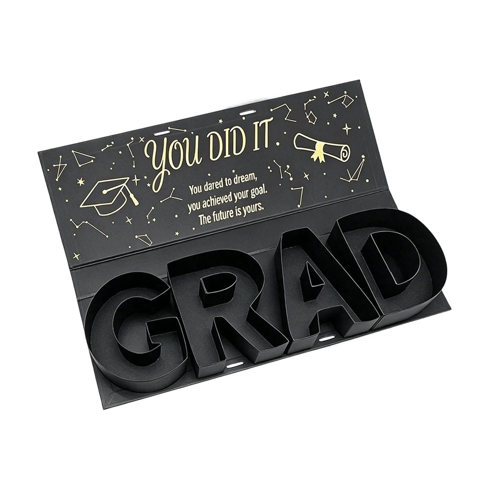 Graduation Letter Shape Gift Box - Alphabet Favor Box for Filling with Candy or Small Grad Presents