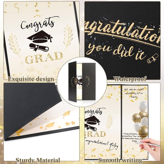 Graduation Memory Message Books, Ceremony Souvenir Guest Books, Graduation Party Table Keepsake Albums Class Celebration Home School Holiday Decorative Gift Albums