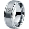 thumbnail image 1 of Tungsten Valentine Mens Heavy Grey Ring Gamer Sister Best Man Gift Modern Metal Designer, 1 of 7