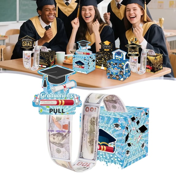 Graduation Money Box,Money Box for Cash Gift,Graduation Money Gift Ideas,Surprise Grad Money Holder with Pull Out Card,Class Of 2026 Funny Cash Gift Ideas for Boys Girls High School College(B)