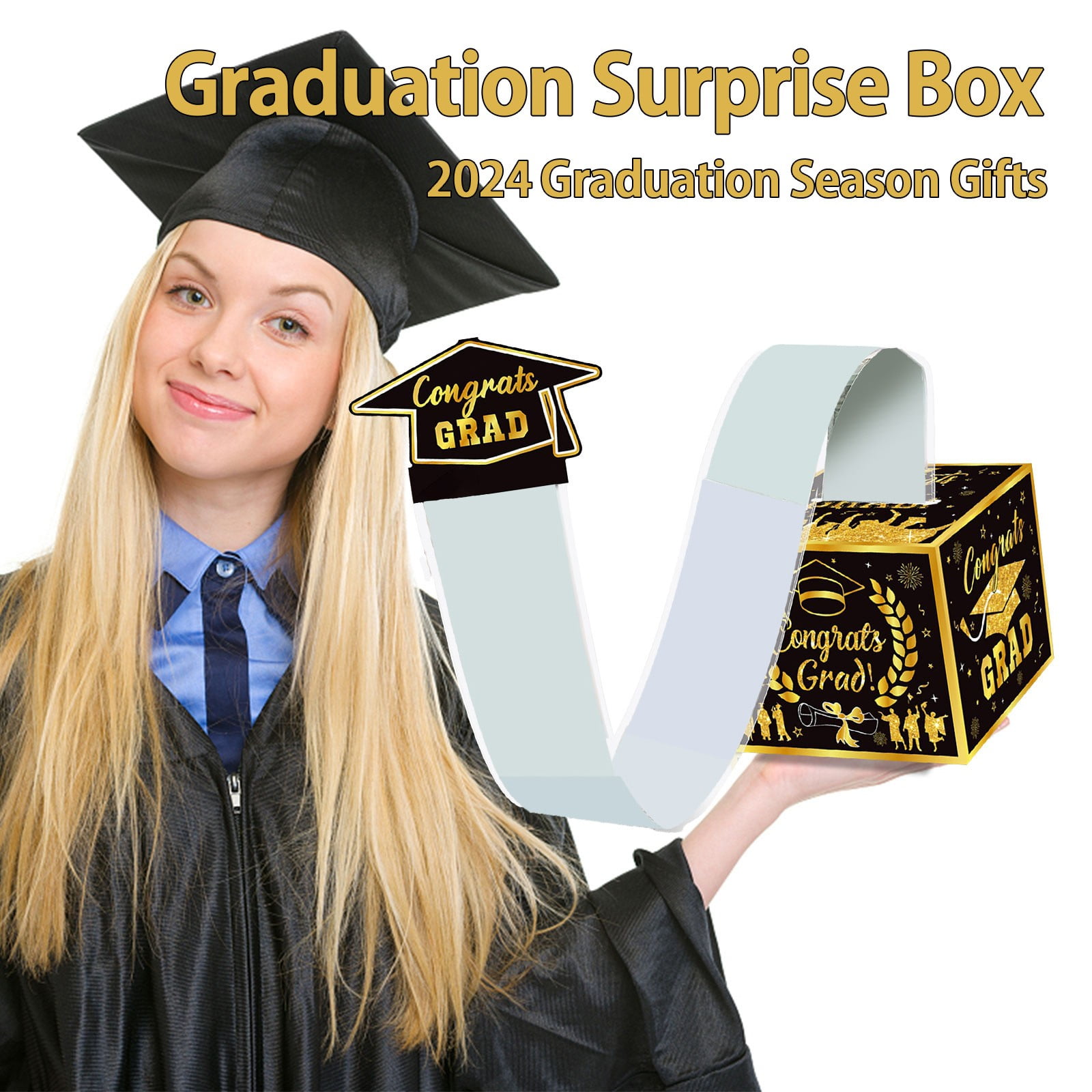 Graduation Money Box for Cash Black Surprise Box Explosion Gift for ...