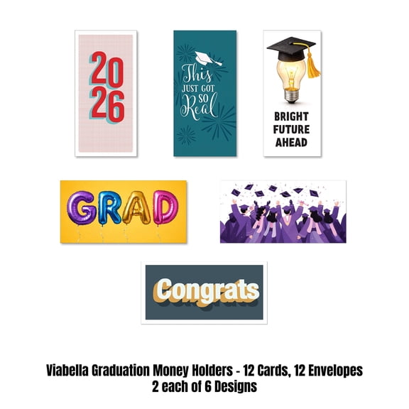 Viabella Money Holder Card Graduation Set 12-Count