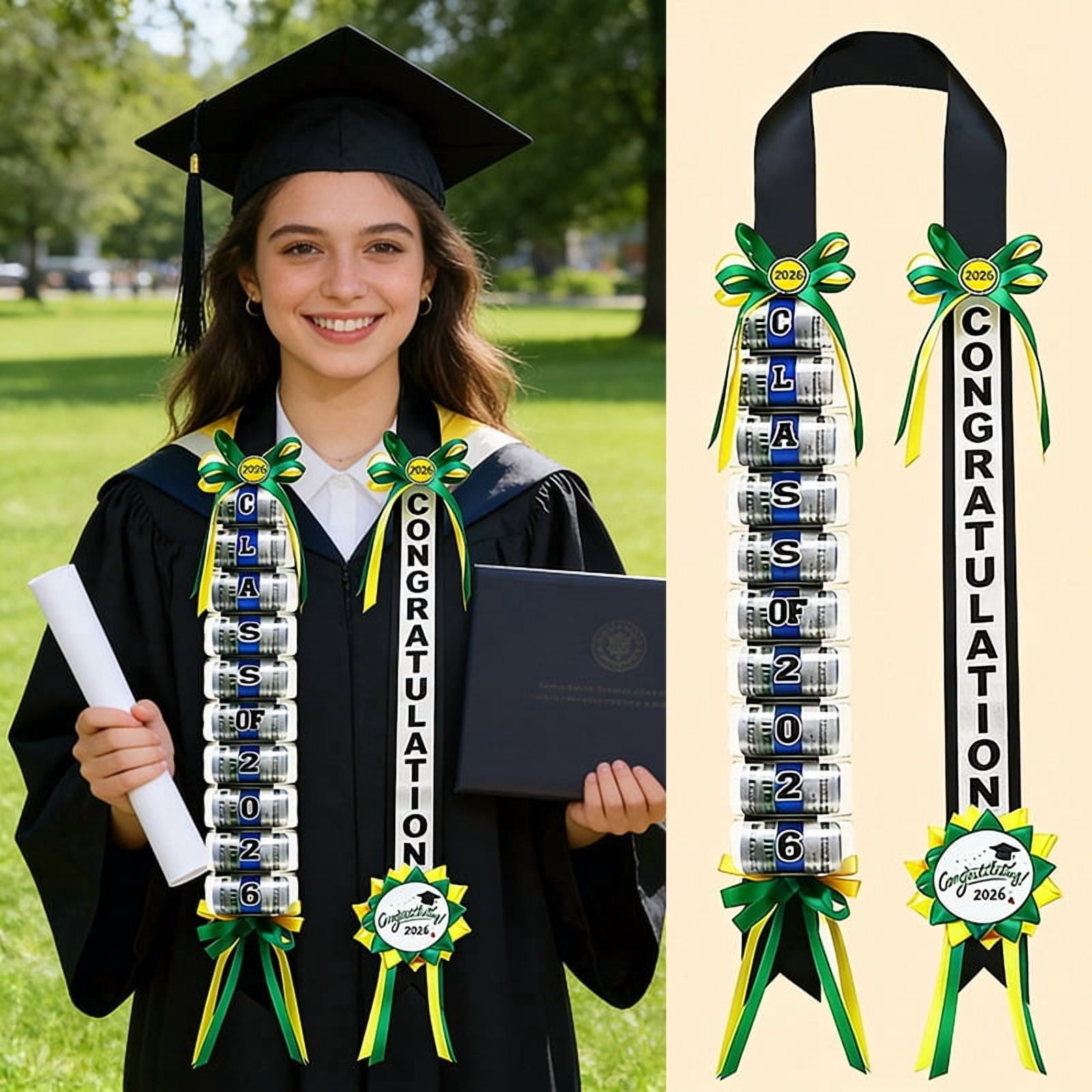 Graduation Rope Items Graduation Money Lei Graduation Leis Class of 2026 Gift Wreath Ribbon ...
