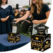 Graduation Money Pull Box 2025 - Cash Gift Surprise Holder for High School & College Graduates, Funny DIY Graduation Party Supplies with Bags, Congrats Gift for Men & Women