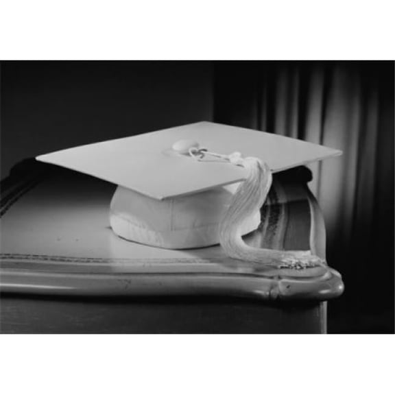 Graduation Mortar Board on Bedside Table Poster Print - 18 x 24 in.