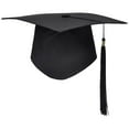 thumbnail image 1 of Graduation Mortarboard - Master's Fitted Black Cap Accessory - Academic Hat F7Y1, 1 of 8