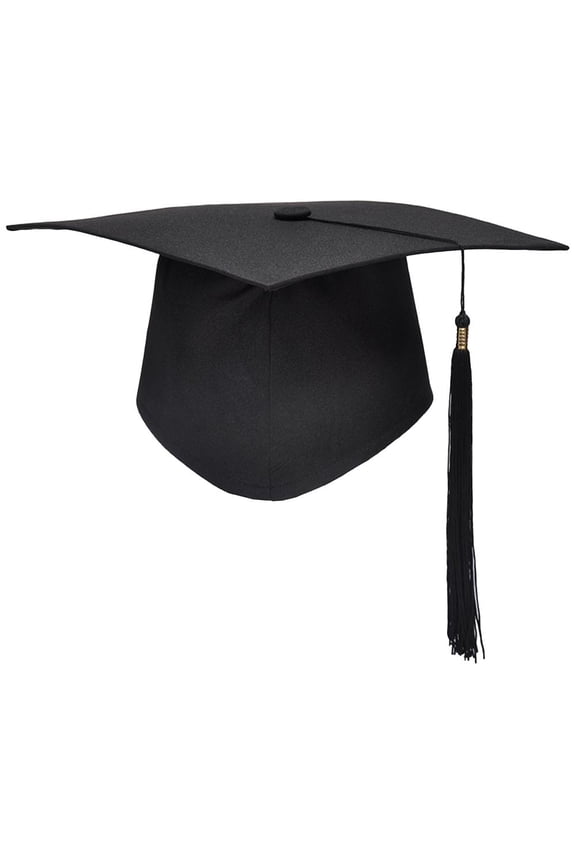 Graduation Mortarboard - Master's Fitted Black Cap Hat Accessory