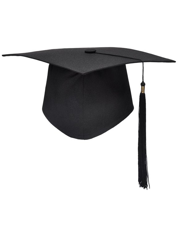 Graduation Mortarboard - Master's Fitted Black Cap Hat Accessory