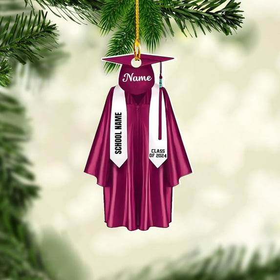 Graduation Ornament, Graduation Ornaments Class of 2023, Graduation Cap and Scroll Xmas Gift, Graduation Christmas Xmas Tree Ornaments, Gifts for Graduate, School Ornaments (DGRA5) - 3324 (Pink)